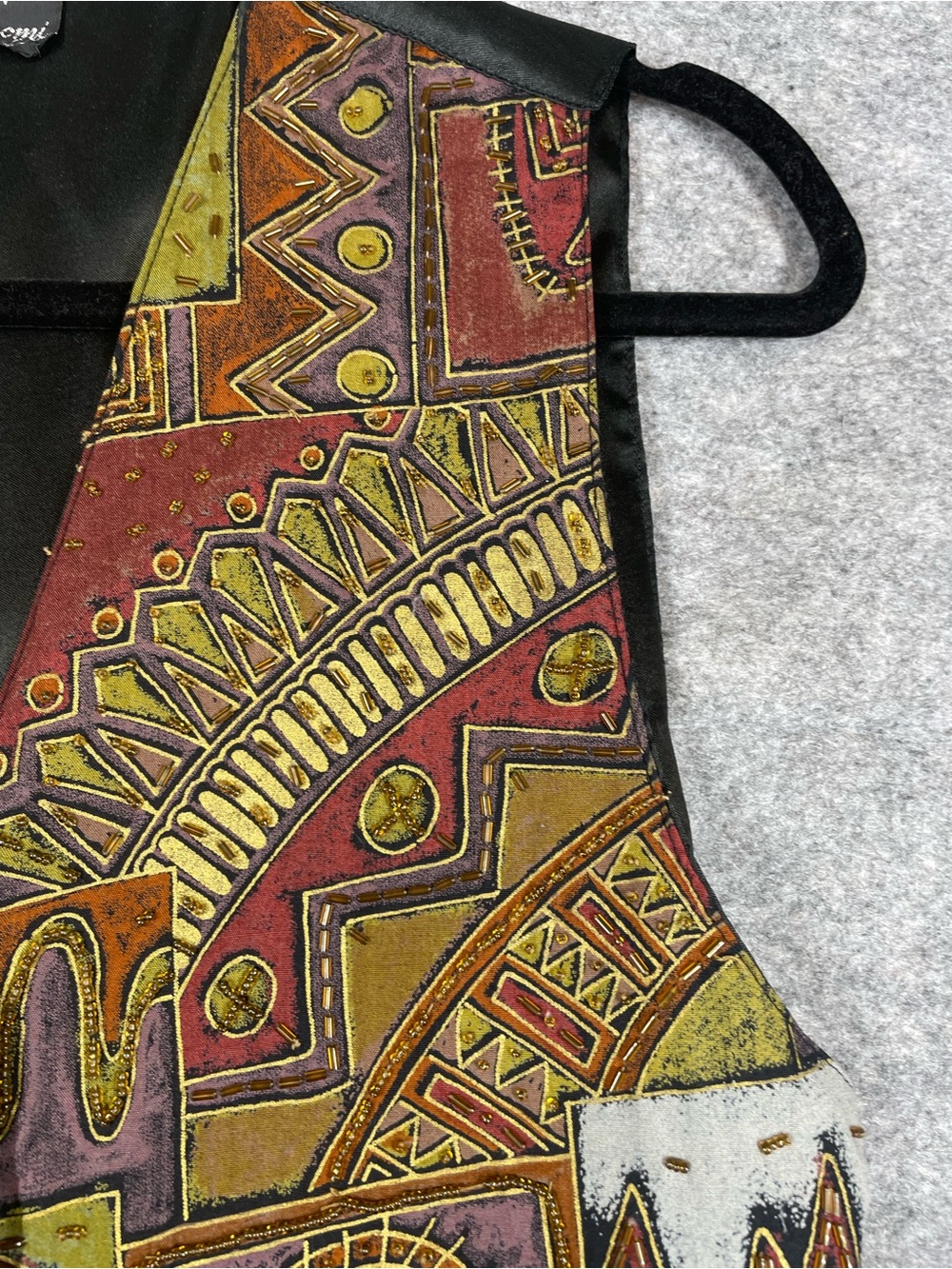 Vintage Eclectic Aztec Print Vest Western Vest Boho Festival Artsy Layer Country - Picture 10 of 15